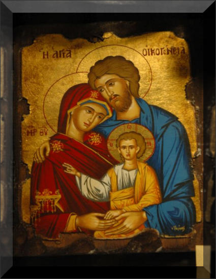 Griechische Ikon, auf Holz gemalt mit Blattgold