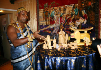 Der König mit seinem Gastgeschenk